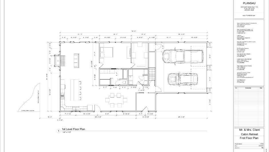 Floor plan example of project, provided by Plans4U,LLC, for building permit precurment for client.